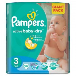 Подгузники, Pampers (Памперс) 4-9 кг р. 3 96 шт актив беби миди