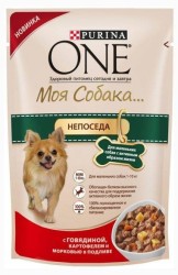 Влажный корм, Purina One (Пурина Ван) 100 г моя собака непоседа с говядиной картофелем и морковью