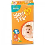 Подгузники, Pampers (Памперс) 4-9 кг р. 3 №16 слип энд плей миди ромашка