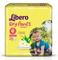 Подгузники-трусики 20 шт. Libero Драй Пэнтс макси 7-11 кг