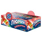 Карамель, Люмик 10 г 30 шт клубника на светящейся палочке блок
