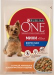 Влажный корм, Purina One (Пурина Ван) 100 г Моя собака уже взрослая с курицей морковью и зеленой фасолью в подливе