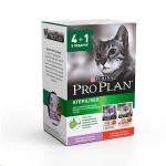 Влажный корм, Proplan (Проплан) 85 г №4+1 для стерилизованных кошек индейка в желе + говядина в соусе паучи в коробке