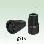 Наконечник для трости и костылей, р. 19 мм 1 шт арт. Нк19 черный