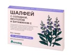 Шалфей с солодкой ментолом и витамином C, таблетки для рассасывания 500 мг 20 шт