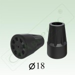 Наконечник для трости и костылей, р. 18 мм 1 шт арт. Нк18 черный